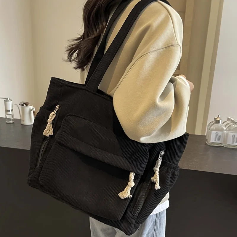 マルチポケット コーデュロイ トートバッグ
